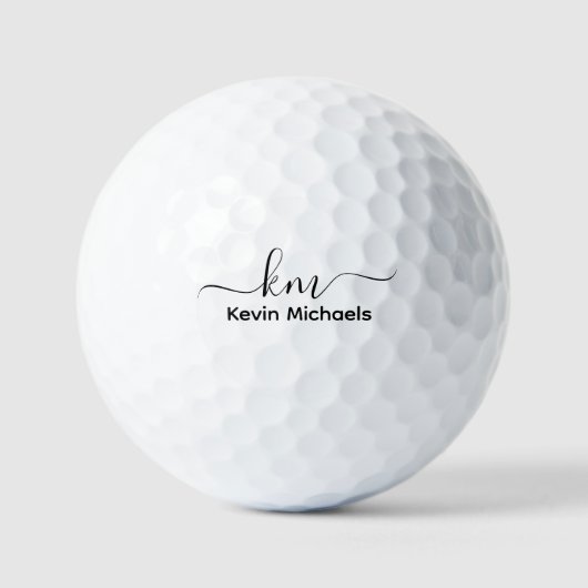 Balles De Golf Nom personnalisé Moderne Élégant Script Monogramme (Recto)