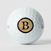 Balles De Golf Nom personnalisé Monogram Gold Metallic Button (Recto)