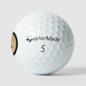 Balles De Golf Nom personnalisé Monogram Gold Metallic Button (Logo)