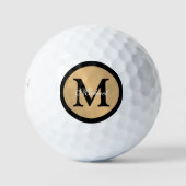 Balles De Golf Nom personnalisé Monogram Gold Metallic Button (Devant)