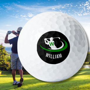 Balles De Golf Nom personnalisé Monogram Golfer Hommes