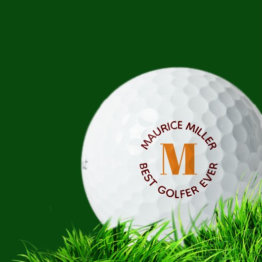 Balles De Golf Nom personnalisé Monogramme 'Meilleur Golfeur jama