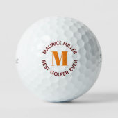 Balles De Golf Nom personnalisé Monogramme 'Meilleur Golfeur jama (Recto)