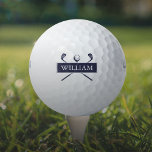 Balles De Golf Nom personnalisé Navy Blue Clubs<br><div class="desc">Personnalisez le nom pour créer un grand cadeau de golf et de garder saké. Conçu par Thisisnotme©</div>