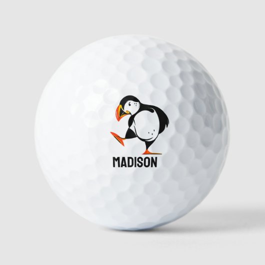 Balles De Golf Nom personnalisé Puffin (Recto)