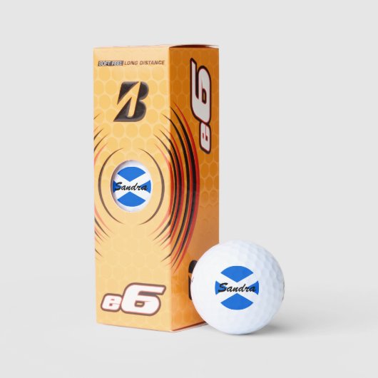Balles De Golf Nom personnalisé Scottish Flag be6 gbt (Emballage)