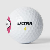 Balles De Golf Nom personnalisé Voix Bubble rose (Logo)