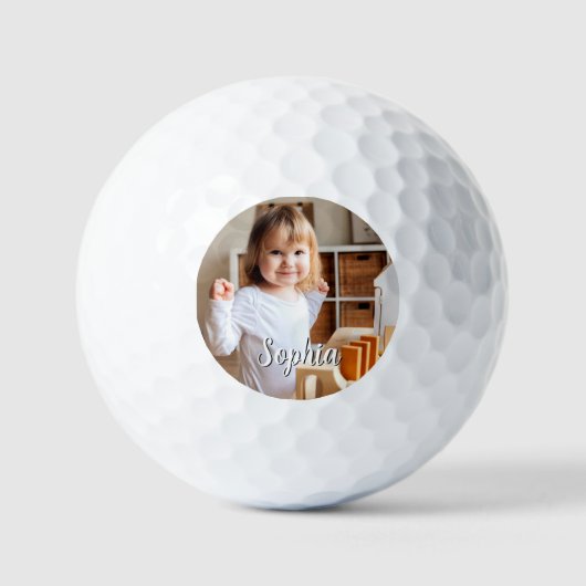 Balles De Golf Nom photo et script de votre enfant (Recto)