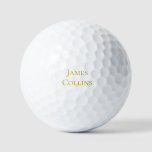 Balles De Golf Nom professionnel minimaliste de couleur or
