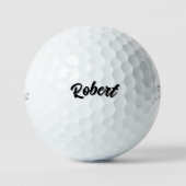Balles De Golf Nom Robert Noir Avec Ombre Portée, (Recto)