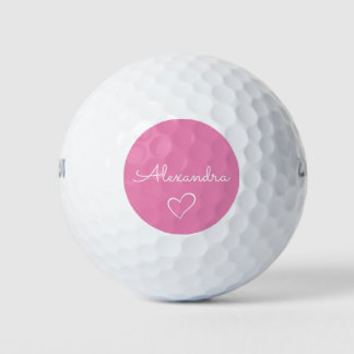 Balles De Golf Nom rose moderne Cute personnalisée