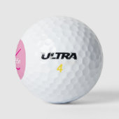 Balles De Golf Nom rose monogramme initiales (Logo)