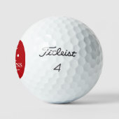 Balles De Golf Nom simple Lettre initiale M rouge foncé (Logo)