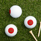 Balles De Golf Nom vert joyeux sur fond rouge (Herbe in situ)