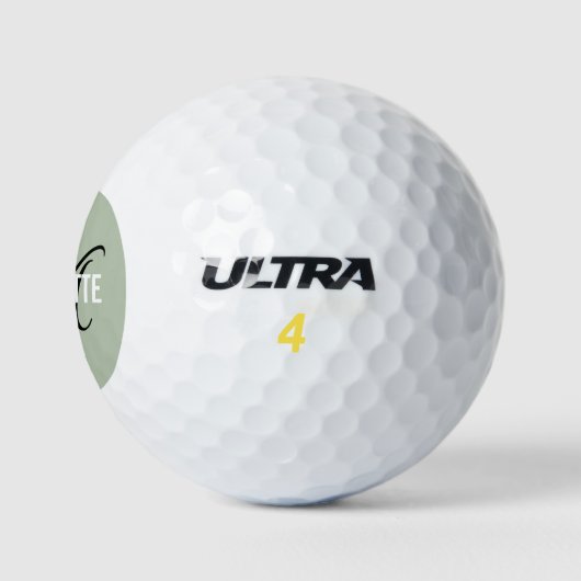 Balles De Golf Nom vert moderne monogramme Golf Balls (Logo)