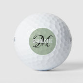 Balles De Golf Nom vert moderne monogramme Golf Balls (Devant)