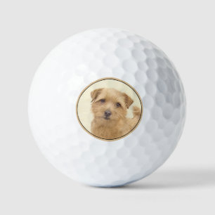 Balles De Golf Norfolk Terrier Peinture - Art Chien original