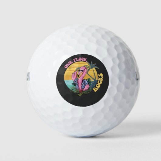 Balles De Golf Notre Flamant rose Flock Rocks Super Retro (Devant)