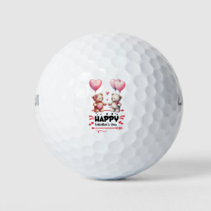 Balles De Golf Nounours à la Saint Valentin avec coeur