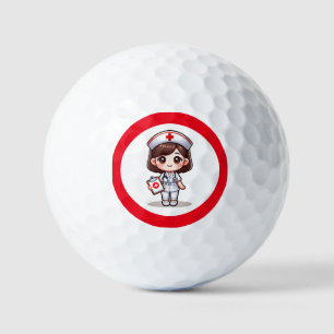 Balles De Golf Nourriture Manga mignonne avec cheveux Brown Brown