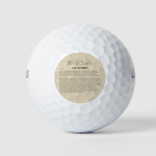 Balles De Golf Nous le Peuple 25e amendement Constitution Résiste (Devant)