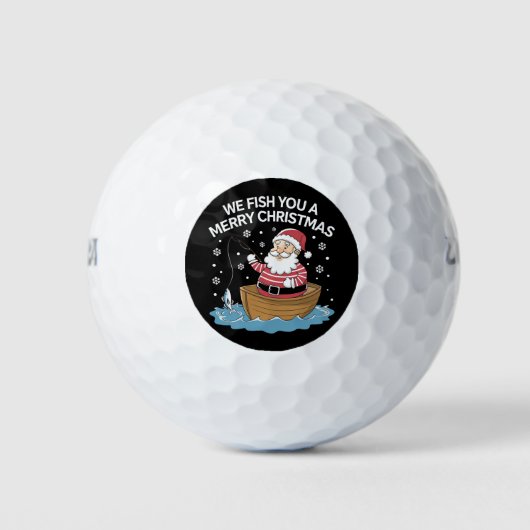 Balles De Golf Nous Vous Poissons Un Joyeux Pêcheur De Noël Pêche (Devant)