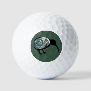 BALLES DE GOLF NOUVELLE-ZÉLANDE KIWI OISEAU PAUA NOIR VERT FERN K