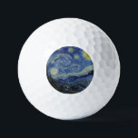 Balles De Golf "Nuit étoilée" par Van Gogh<br><div class="desc">Ce design présente une reproduction en très haute résolution non altérée et non modifiée du célèbre tableau "Starry Night" de Van Gogh.</div>