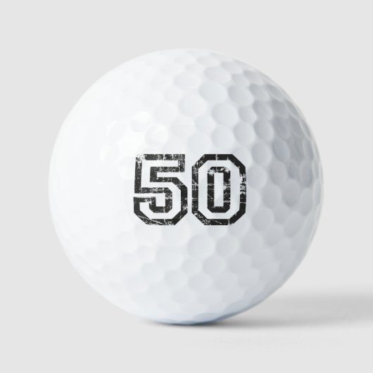 Balles De Golf Numéro 50 Cinquante 50e anniversaire (noir&blanc) (Recto)