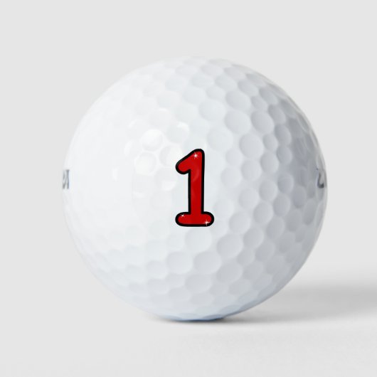 Balles De Golf Numéros 1, un, 1 an, numéro 1, numéro un (Devant)