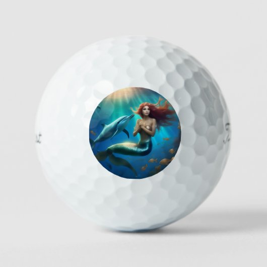Balles De Golf "Ocean's Dance : A Mermaid and Dolphins' Journey" (Recto)