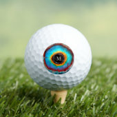 Balles De Golf Oeil cosmique éthéré Monogramme Abstrait Vibrant A (T-shirt Insitu)