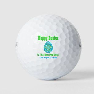 Balles De Golf Oeuf de Pâques Meilleur papa Jamais Bleu Coloré