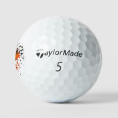 Balles De Golf Œuvre d'art faite main - Coucher de soleil doré (Logo)