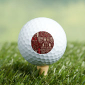 Balles De Golf Oiseaux Fleurs Motif bleu foncé (T-shirt Insitu)