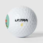 Balles De Golf Oiseaux jaunes adorables avec fleurs (Logo)