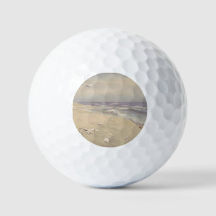 Balles De Golf On the Beach (1879) - Art côtier Vintage