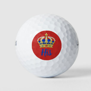 Balles De Golf Or Et Couronne Bleue - Son