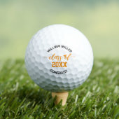 Balles De Golf Orange Class of 2025 Graduation Custom Name & Text (T-shirt Insitu)