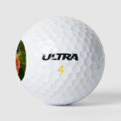 Balles De Golf Orange Hibiscus Fleur Tropical Floral (Logo)
