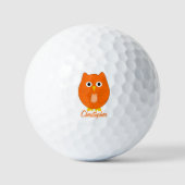 Balles De Golf Orange Owl Design (Recto)