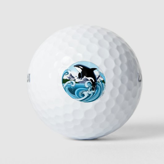 Balles De Golf Orca Killer Whale Blue Ocean (Devant)