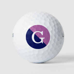 Balles De Golf Orchidée rayonnante Marine Bleu 2 Tone Diag Init M