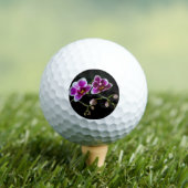 Balles De Golf Orchidée rose blanc couleur sur noir pâle doux (T-shirt Insitu)