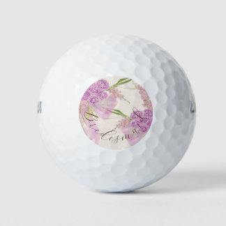 Balles De Golf Orchidée Vintage Ombré Nœud et Bouquet
