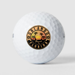 Balles De Golf Orlando Florida tropical Retro Sunset Souvenirs