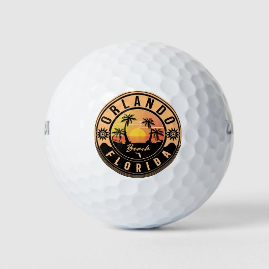 Balles De Golf Orlando Florida tropical Retro Sunset Souvenirs (Devant)