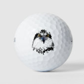Balles De Golf Osprey Dessin noir blanc avec yeux percés (Devant)