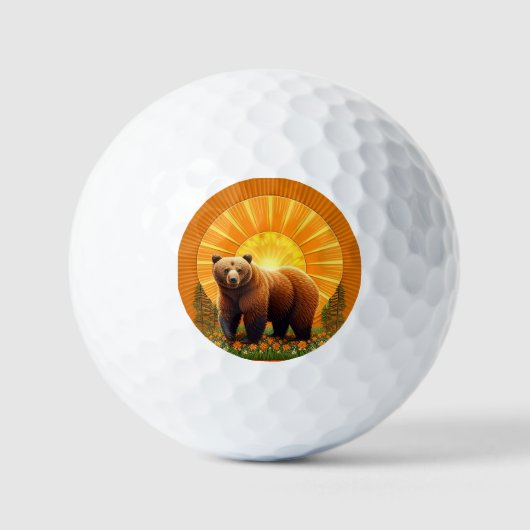 Balles De Golf Ours brun majestueux (Recto)