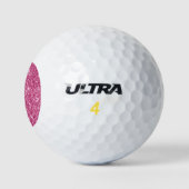 Balles De Golf Paillettes Magenta Monogramme (Logo)